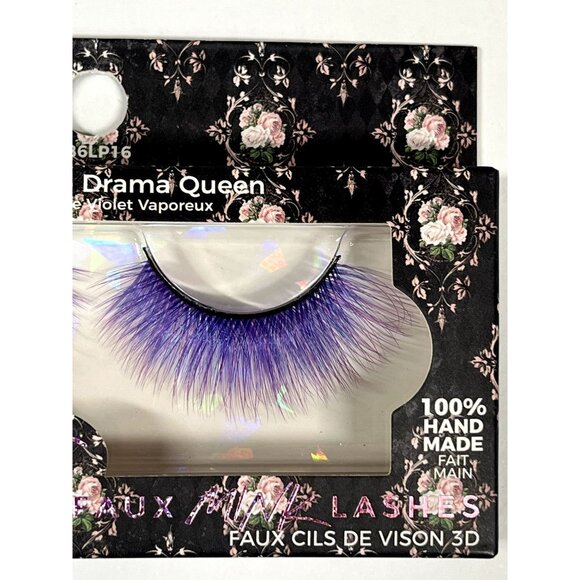 Ioni Wispy Purple Drama Queen Faux Mink Lashes 3D Handmade Color Lash - Picture 3 of 3